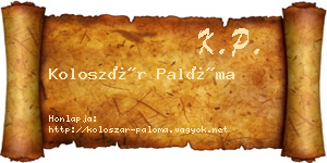 Koloszár Palóma névjegykártya